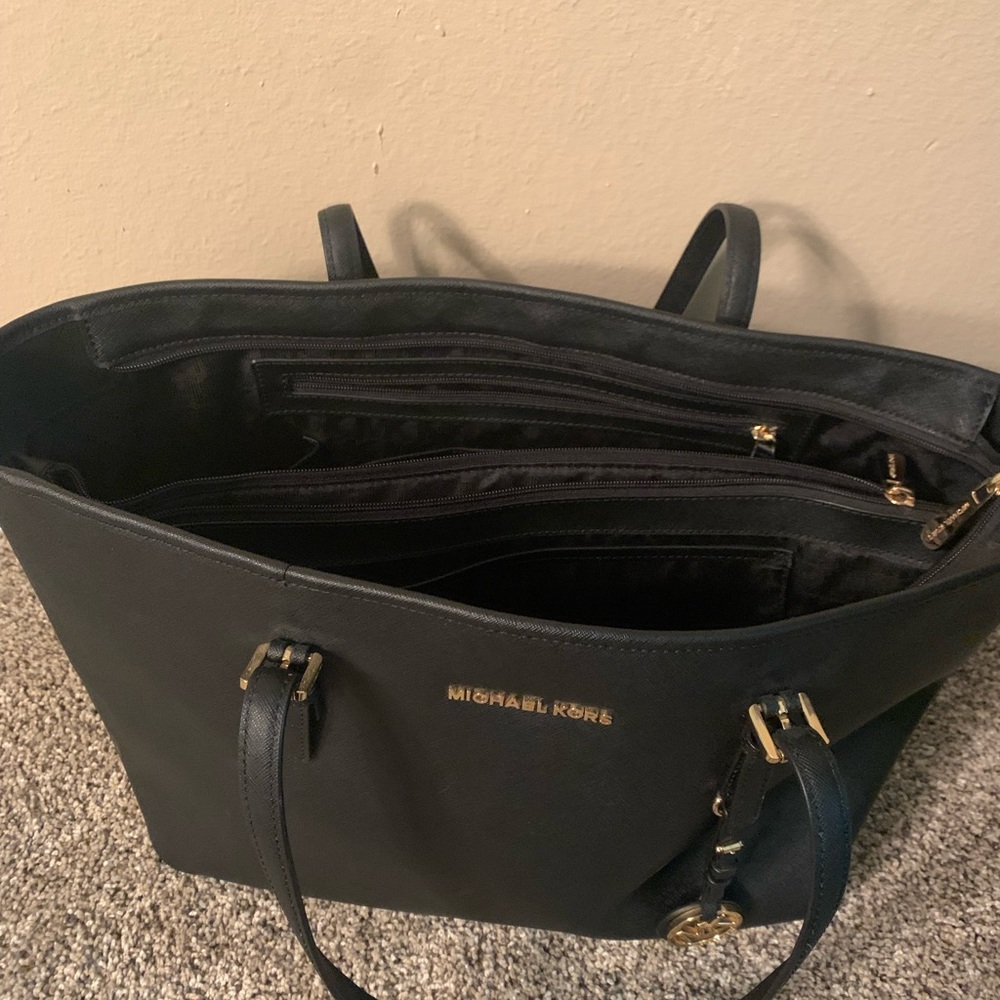 Michael Kors large black tote. Used once.